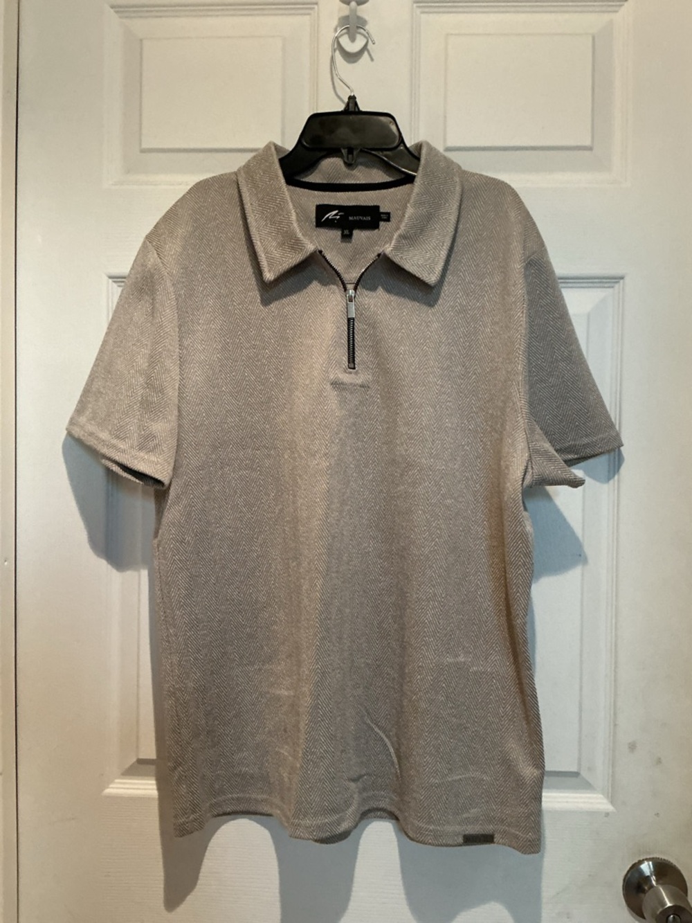 Mauvais Men's Stone Short-Sleeve Zip Polo